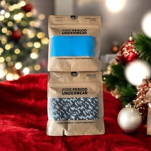 PINK Victoria's Secret Period Underwear - Blue and Patterned.